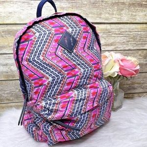 NWT Candie's Susie Cross Shop Pink Tribal Print Canvas Cotton BackPack